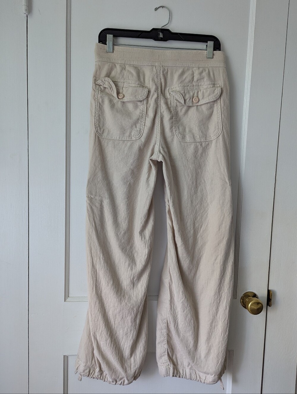 American Eagle Dreamy Drape Baggy Wide Leg Pants Linen Blend Gorpcore 4 Short - Picture 4 of 9
